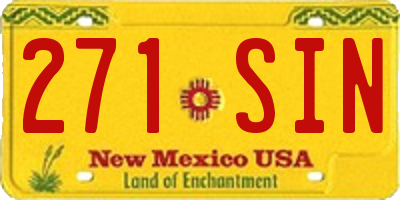 NM license plate 271SIN