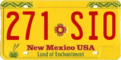NM license plate 271SIO