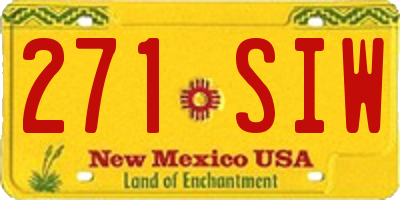 NM license plate 271SIW