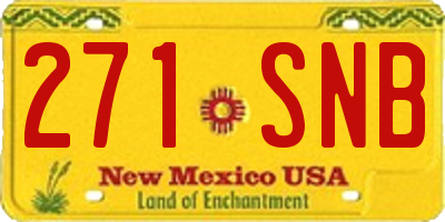 NM license plate 271SNB