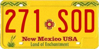 NM license plate 271SOD