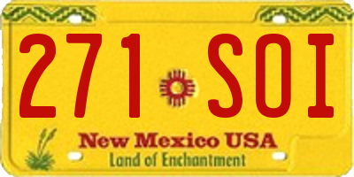NM license plate 271SOI