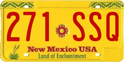 NM license plate 271SSQ