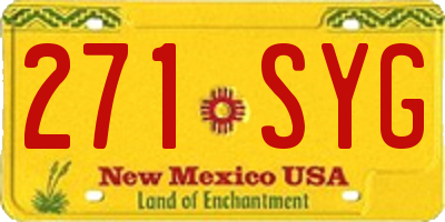 NM license plate 271SYG