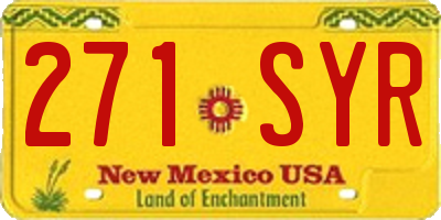 NM license plate 271SYR