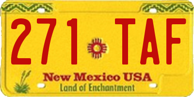 NM license plate 271TAF