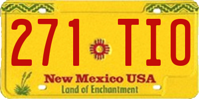 NM license plate 271TIO