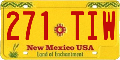 NM license plate 271TIW