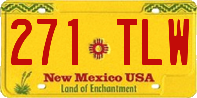 NM license plate 271TLW