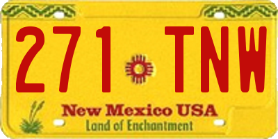NM license plate 271TNW