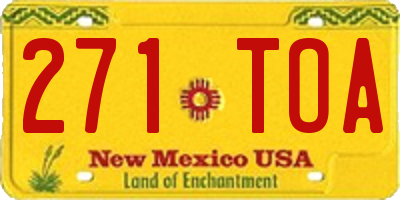 NM license plate 271TOA