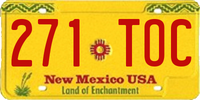 NM license plate 271TOC