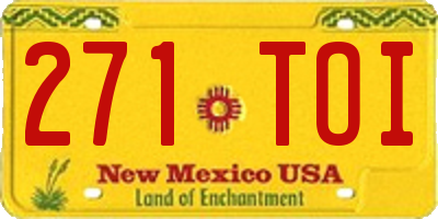 NM license plate 271TOI
