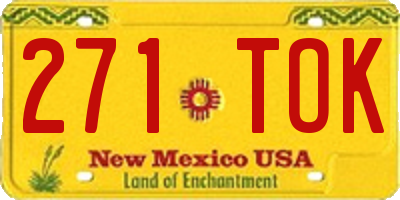 NM license plate 271TOK