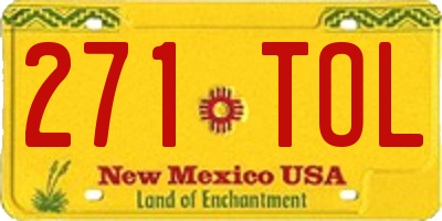 NM license plate 271TOL