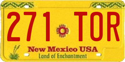 NM license plate 271TOR