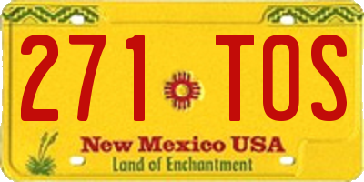 NM license plate 271TOS