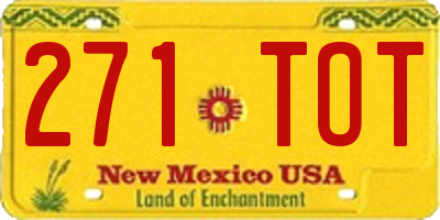 NM license plate 271TOT
