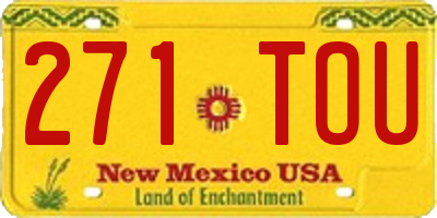 NM license plate 271TOU