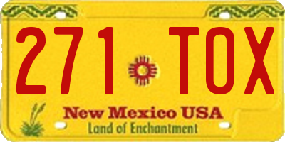 NM license plate 271TOX