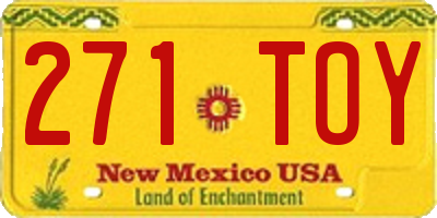 NM license plate 271TOY