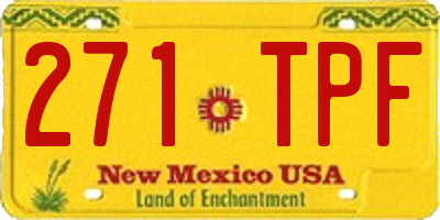 NM license plate 271TPF