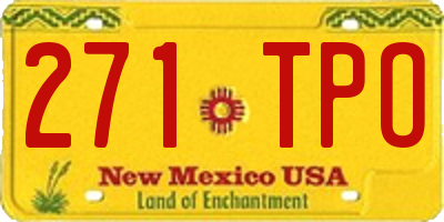 NM license plate 271TPO