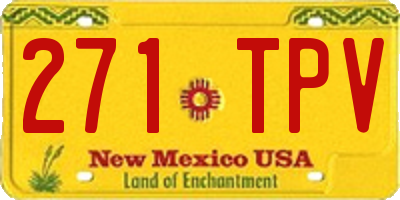 NM license plate 271TPV