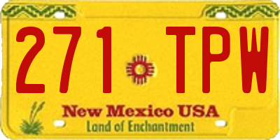 NM license plate 271TPW