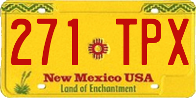 NM license plate 271TPX