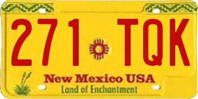 NM license plate 271TQK