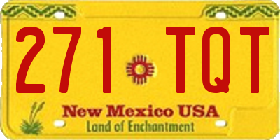 NM license plate 271TQT