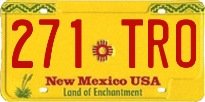 NM license plate 271TRO