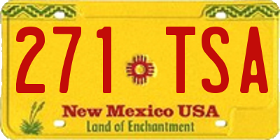 NM license plate 271TSA
