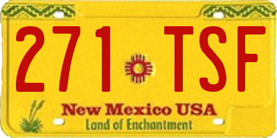 NM license plate 271TSF