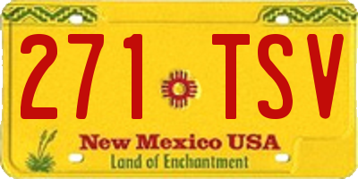 NM license plate 271TSV
