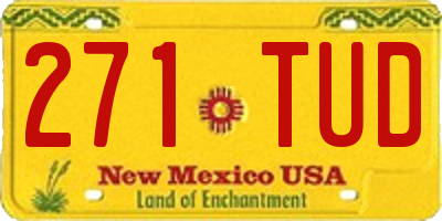 NM license plate 271TUD