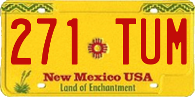 NM license plate 271TUM