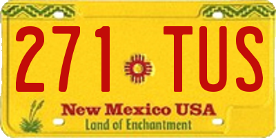 NM license plate 271TUS