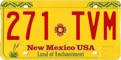 NM license plate 271TVM