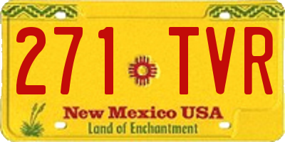 NM license plate 271TVR