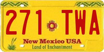 NM license plate 271TWA