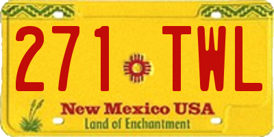 NM license plate 271TWL