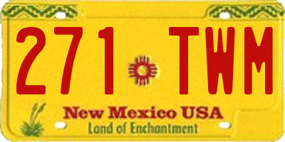 NM license plate 271TWM