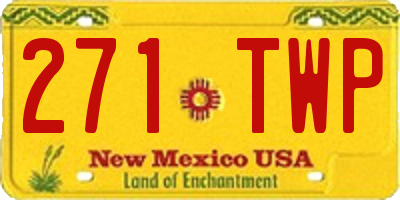 NM license plate 271TWP