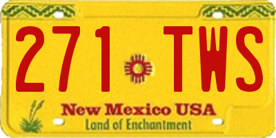 NM license plate 271TWS