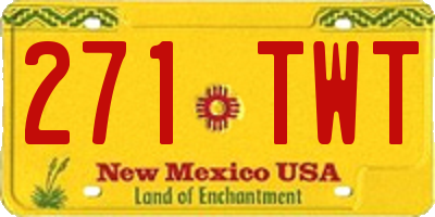 NM license plate 271TWT