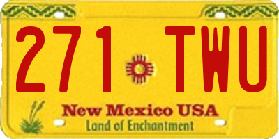NM license plate 271TWU