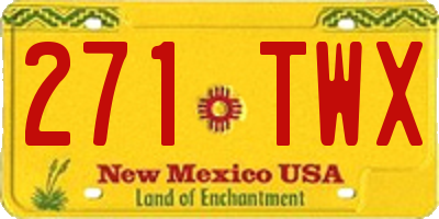 NM license plate 271TWX