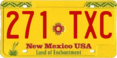 NM license plate 271TXC